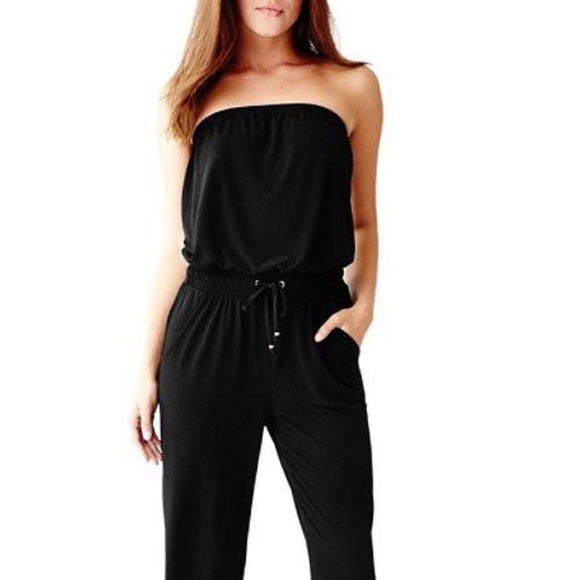 Guess Pants - NWT Guess strapless black jumpsuit Small